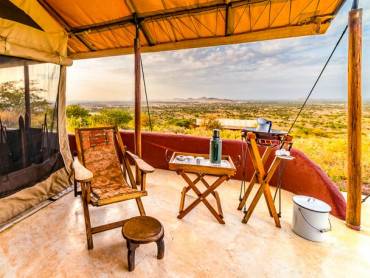 Ausblick von der Terrasse im Shumata Camp