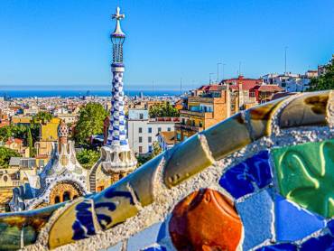 Ausblick vom Park Gell in Barcelona
