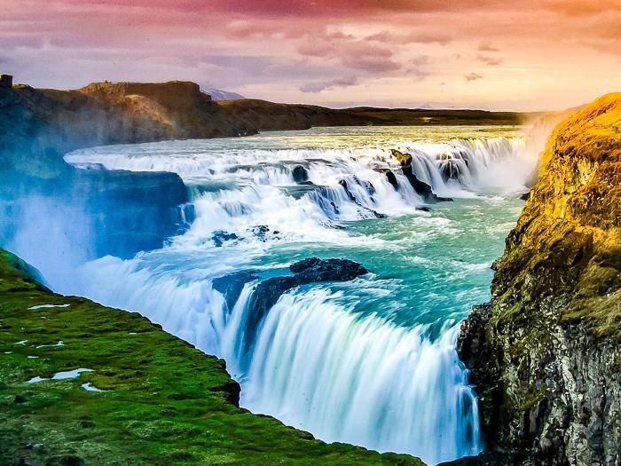 Sonnenaufgang am Gullfoss |  Kai-Uwe Kchler, Art & Adventure / Chamleon